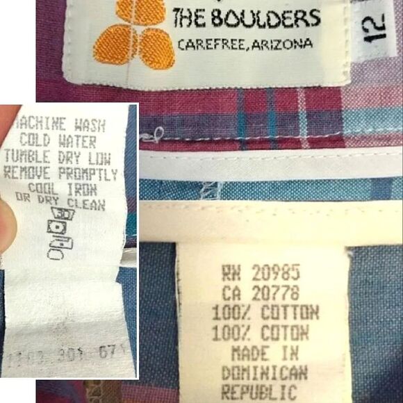 VTG 80s Colorful Plaid Ultra High Rise Cotton Mom Shorts Size 12 *fits like Med - Picture 11 of 15